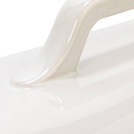 Hello Honey® 15.5" Matte White Oval 2qt. Debossed Stoneware Baking Dish with Lid